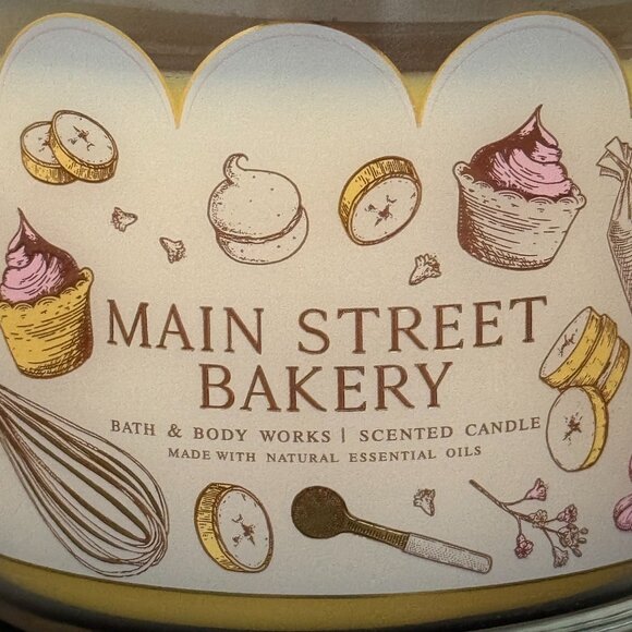 BBW Main Street Bakery Bath & Body Works 3 Wick Candle - Picture 3 of 10